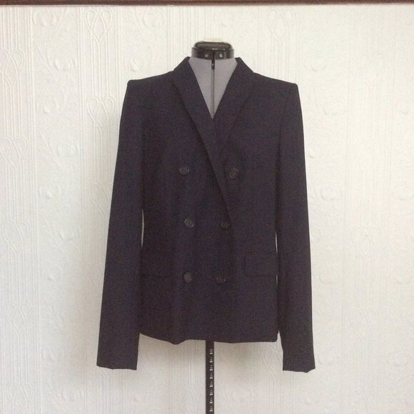 Double Breasted Fine Wool J. Crew Navy Jacket Size 10 Tall, like new - Picture 1 of 4